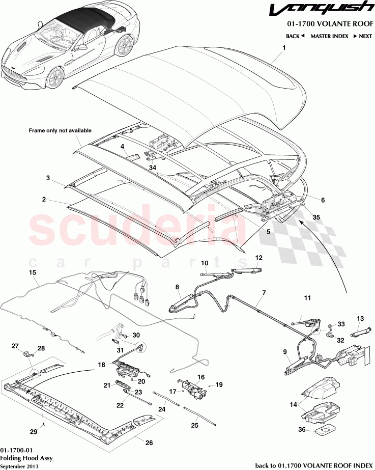 Folding Hood Assembly of Aston Martin Aston Martin Vanquish (2012+)