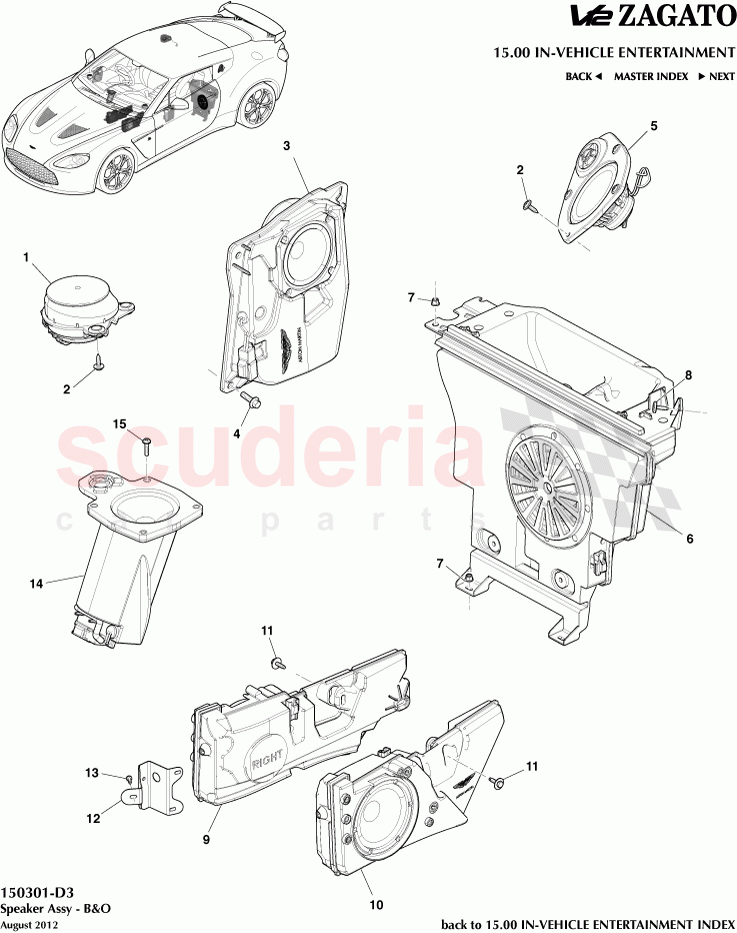 Speaker Assembly - B&O of Aston Martin Aston Martin V12 Zagato