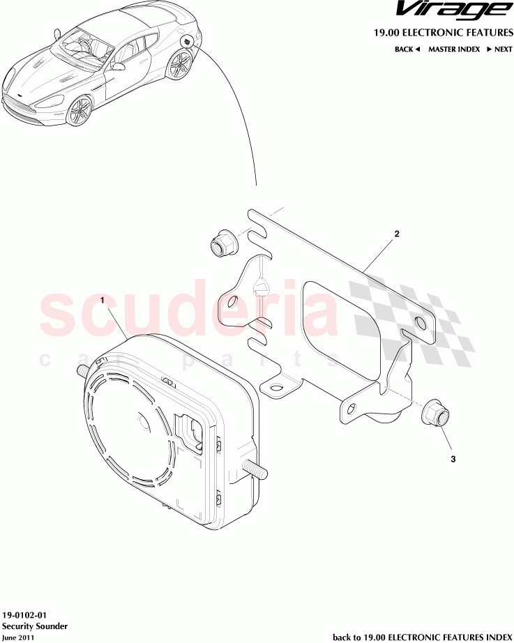 Security Sounder of Aston Martin Aston Martin Virage