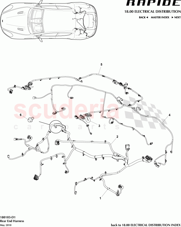 Rear End Harness of Aston Martin Aston Martin Rapide