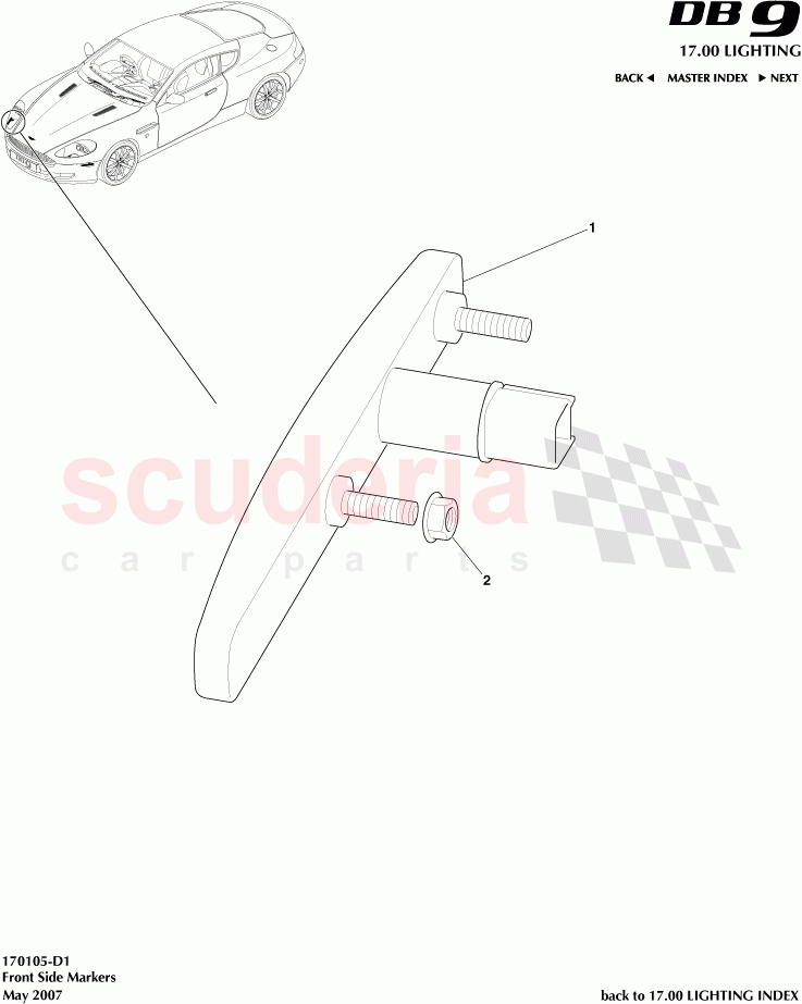 Front Side Markers of Aston Martin Aston Martin DB9 (2004-2012)