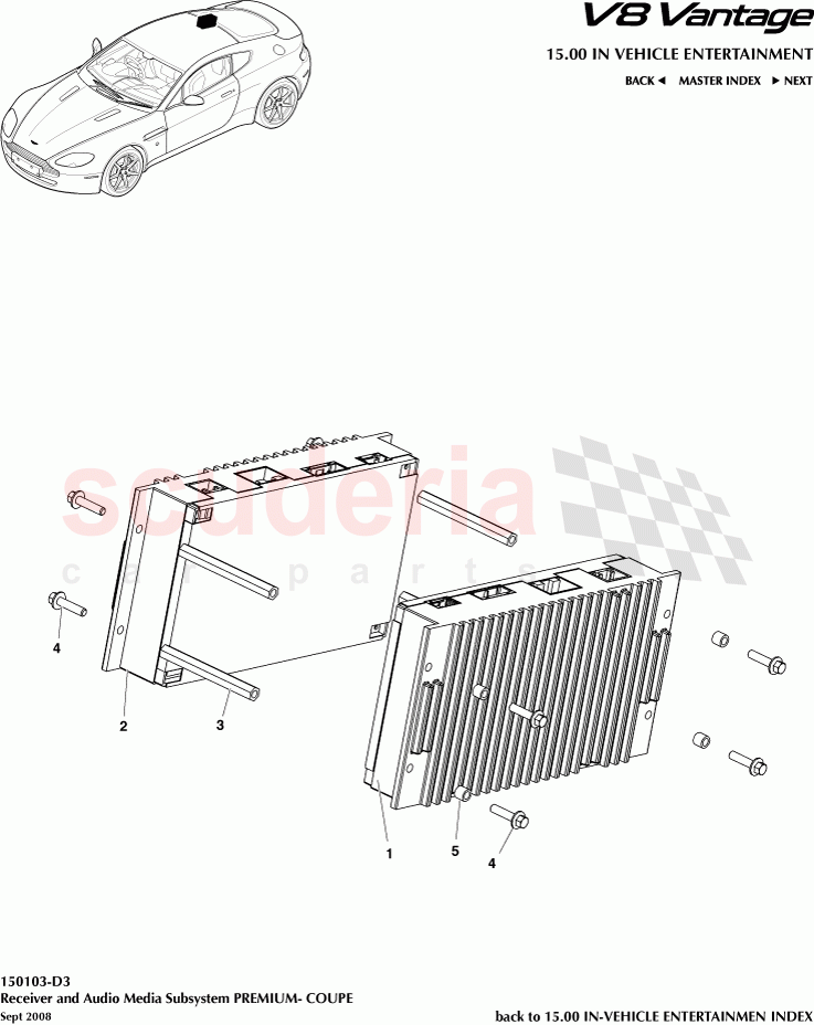 Receiver and Audio Media Subsystem PREMIUM (Coupe) of Aston Martin Aston Martin V8 Vantage