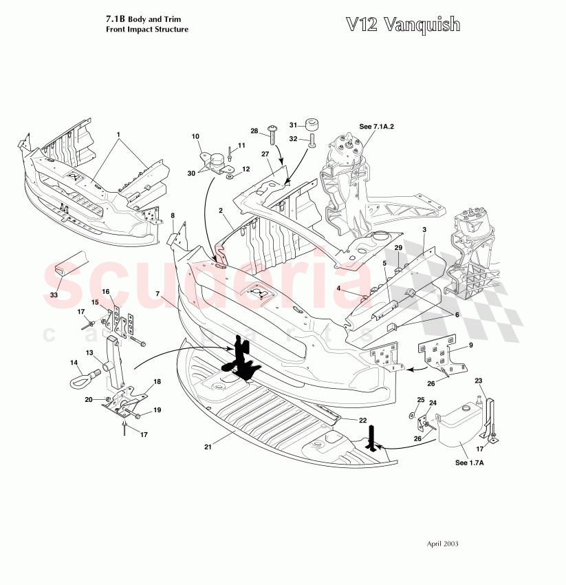 Front Impact Structure of Aston Martin Aston Martin Vanquish (2001-2007)