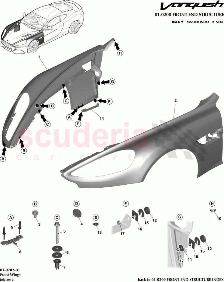 Front Wings of Aston Martin Aston Martin Vanquish (2012+)