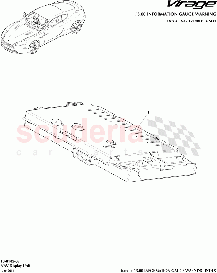 NAV Display Unit of Aston Martin Aston Martin Virage