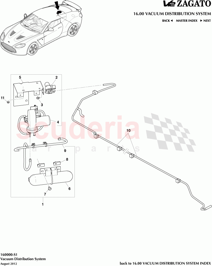 Vacuum Distribution System of Aston Martin Aston Martin V12 Zagato