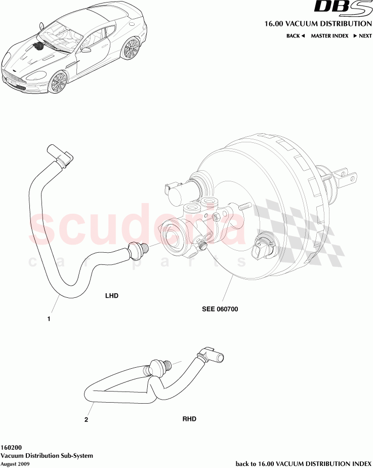 Vacuum Distribution Subsystem of Aston Martin Aston Martin DBS V12