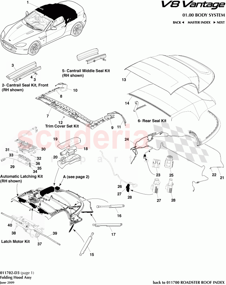 Folding Hood Assembly of Aston Martin Aston Martin V8 Vantage