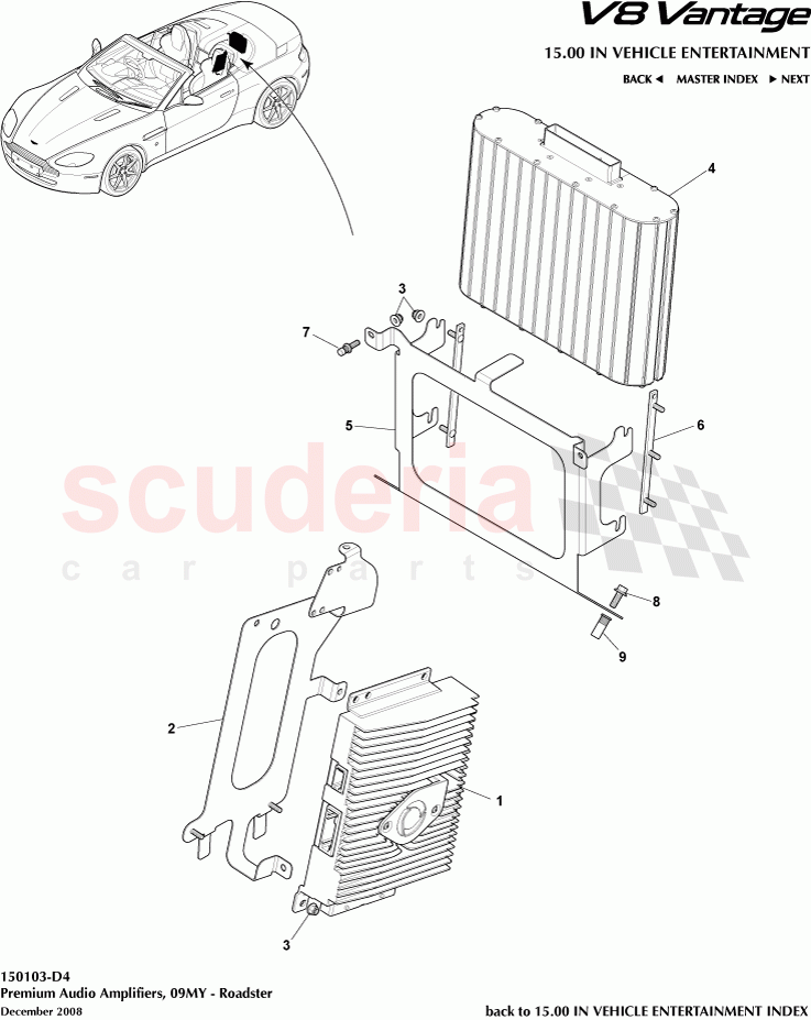 Premium Audio Amplifiers (2009) (Roadster) of Aston Martin Aston Martin V8 Vantage