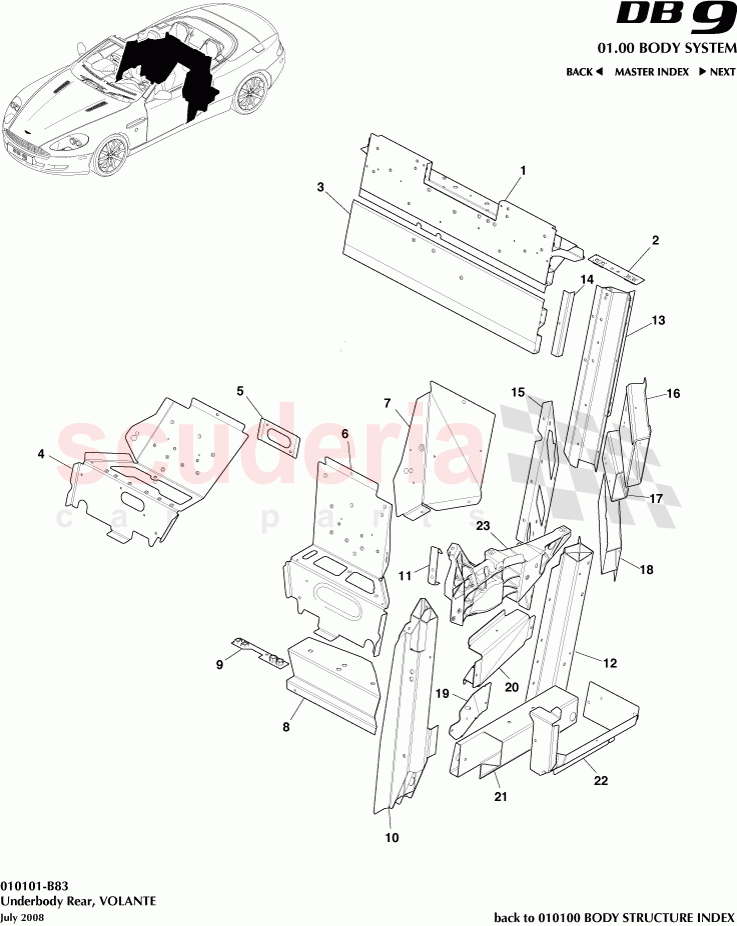 Underbody Rear (Volante) of Aston Martin Aston Martin DB9 (2004-2012)