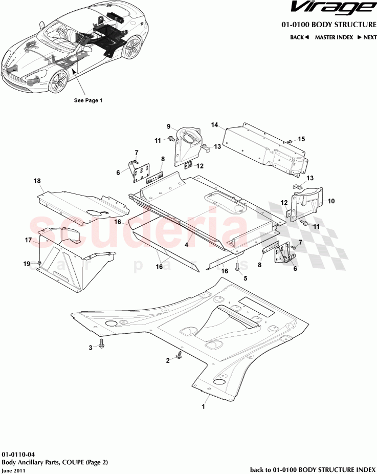 Body Ancillary Parts (Coupe) 2 of Aston Martin Aston Martin Virage