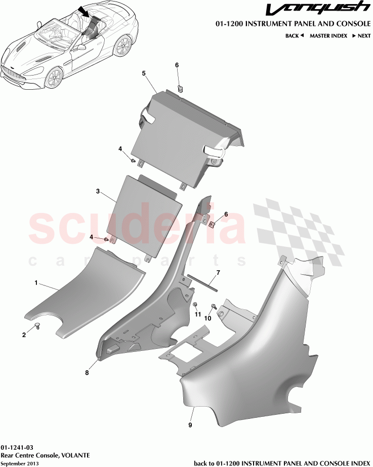 Rear Centre Console, VOLANTE of Aston Martin Aston Martin Vanquish (2012+)