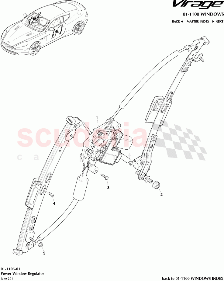 Power Window Regulator of Aston Martin Aston Martin Virage