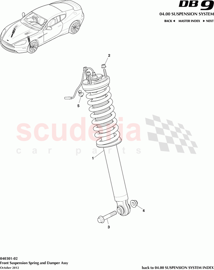 Front Suspension Spring and Damper Assembly of Aston Martin Aston Martin DB9 (2013-2016)