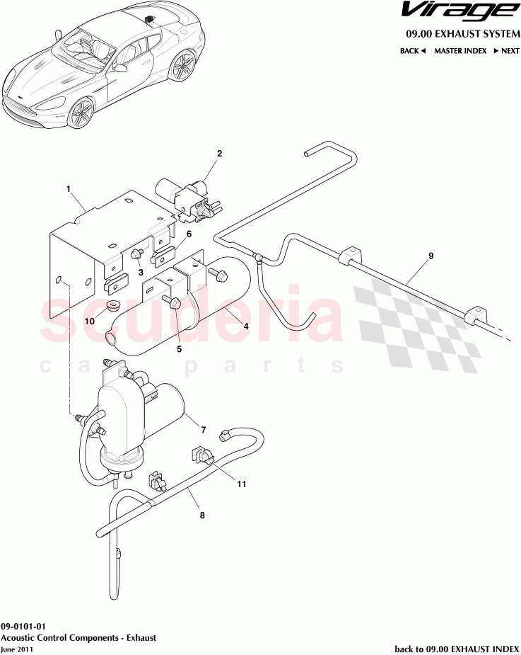 Acoustic Control Components (Exhaust) of Aston Martin Aston Martin Virage