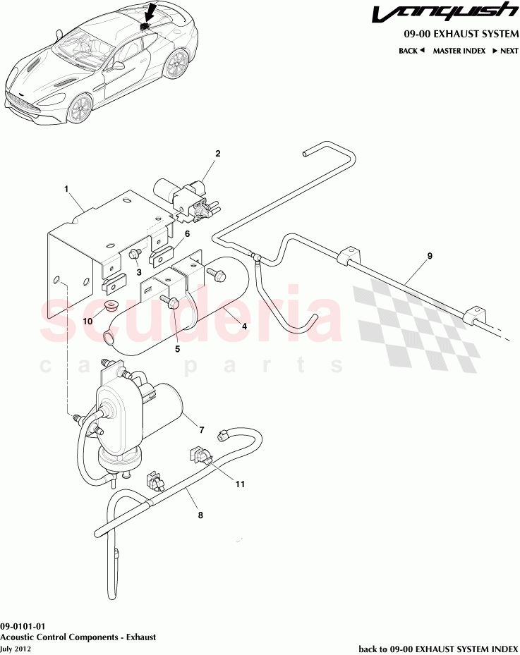 Acoustic Control Components - Exhaust of Aston Martin Aston Martin Vanquish (2012+)