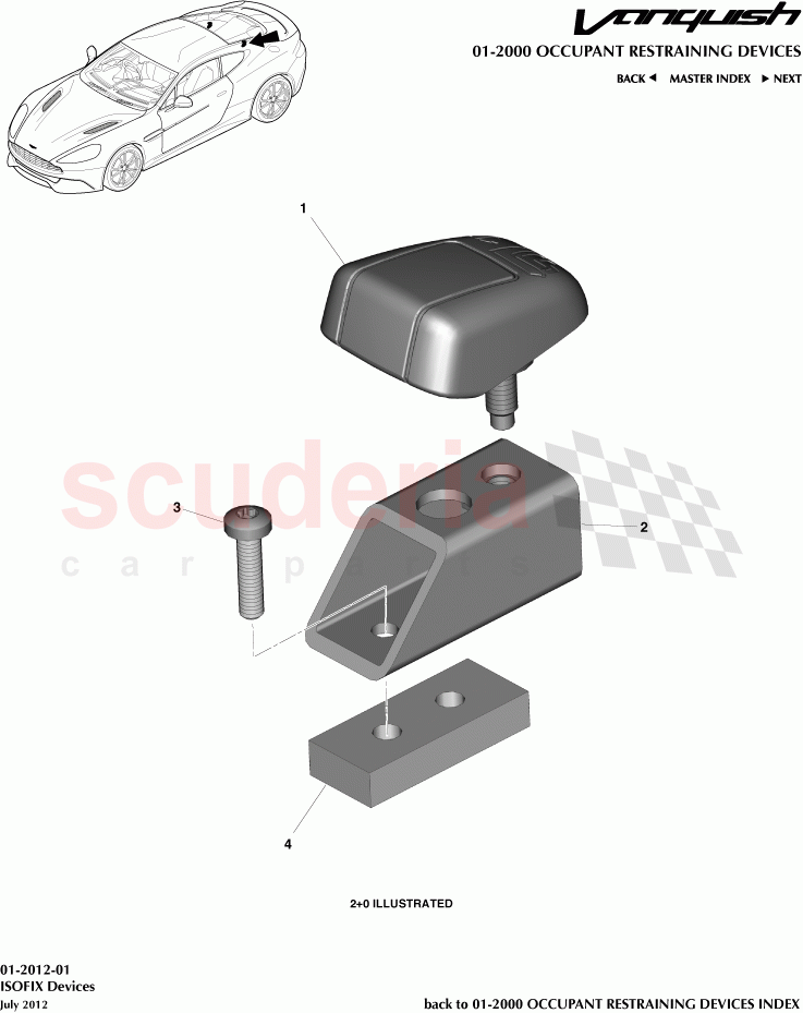ISOFIX Devices of Aston Martin Aston Martin Vanquish (2012+)