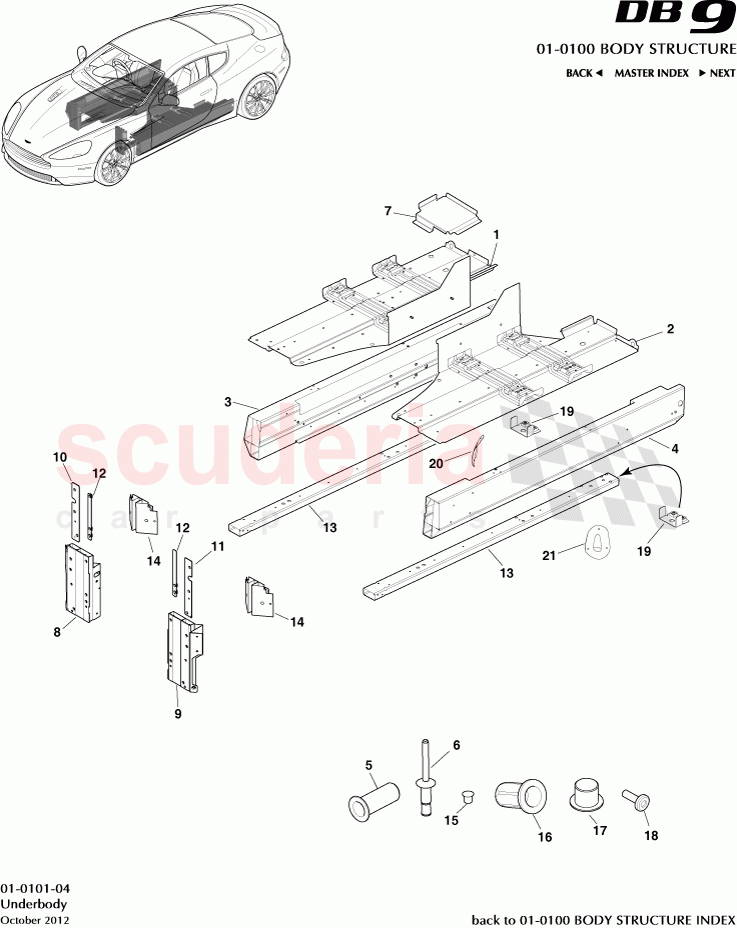 Underbody of Aston Martin Aston Martin DB9 (2013-2016)