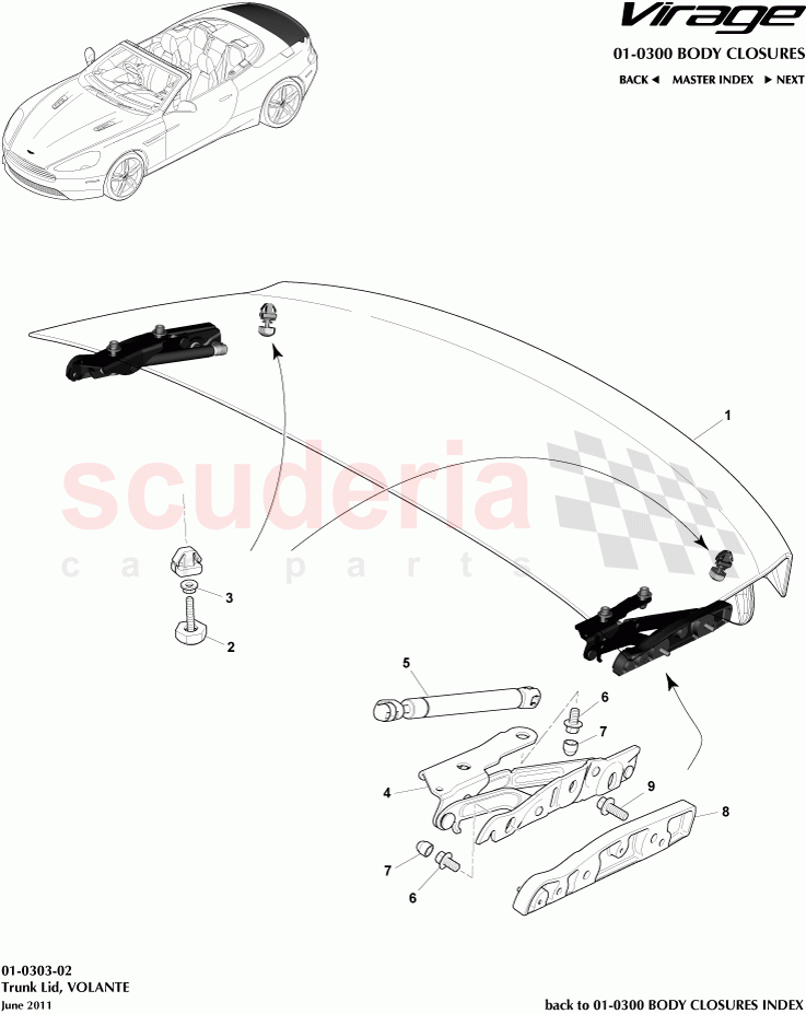 Trunk Lid (Volante) of Aston Martin Aston Martin Virage