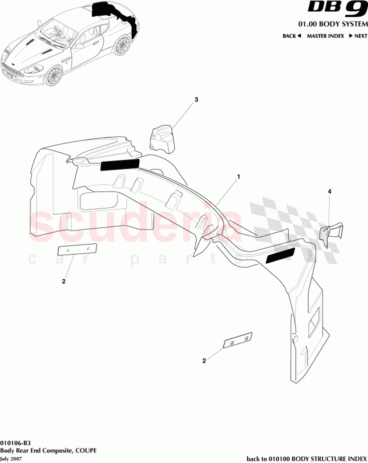 Body Rear End Composite (Coupe) of Aston Martin Aston Martin DB9 (2004-2012)