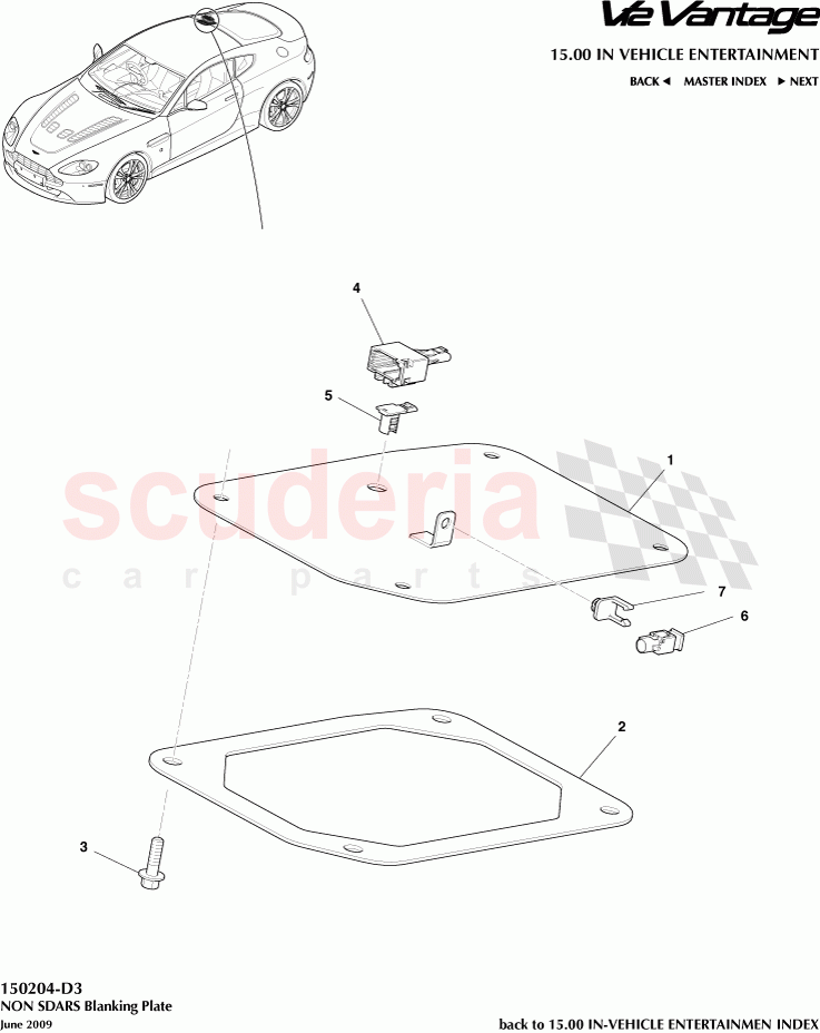 NON SDARS Blanking Plate of Aston Martin Aston Martin V12 Vantage