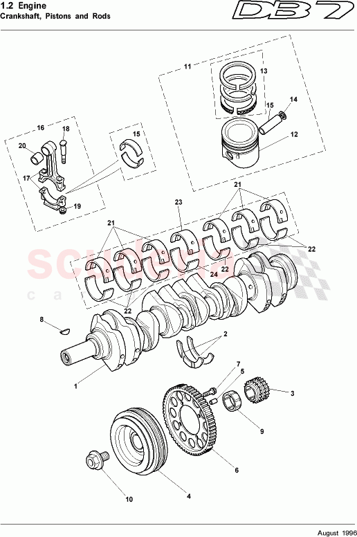 Crankshafts, Pistons and Rods of Aston Martin Aston Martin DB7 (1995)