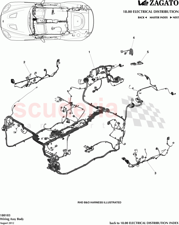 Wiring Assembly Body of Aston Martin Aston Martin V12 Zagato