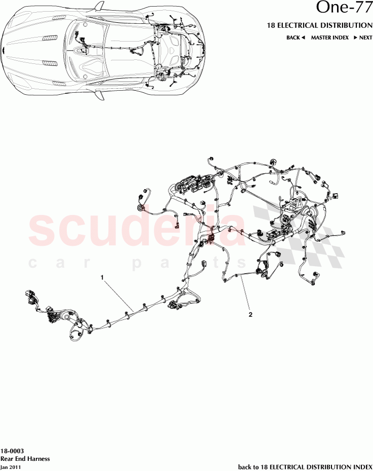 Rear End Harness of Aston Martin Aston Martin One-77