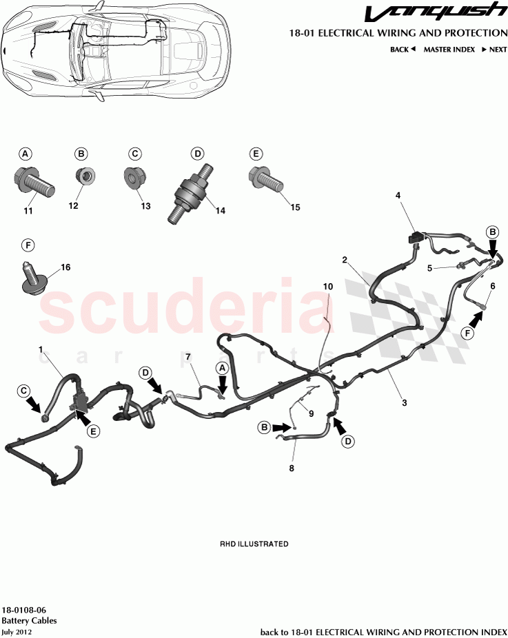 Battery Cables of Aston Martin Aston Martin Vanquish (2012+)