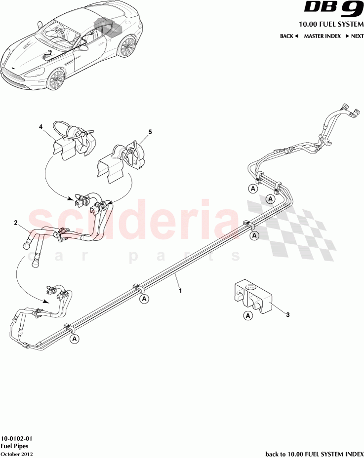 Fuel Pipes of Aston Martin Aston Martin DB9 (2013-2016)