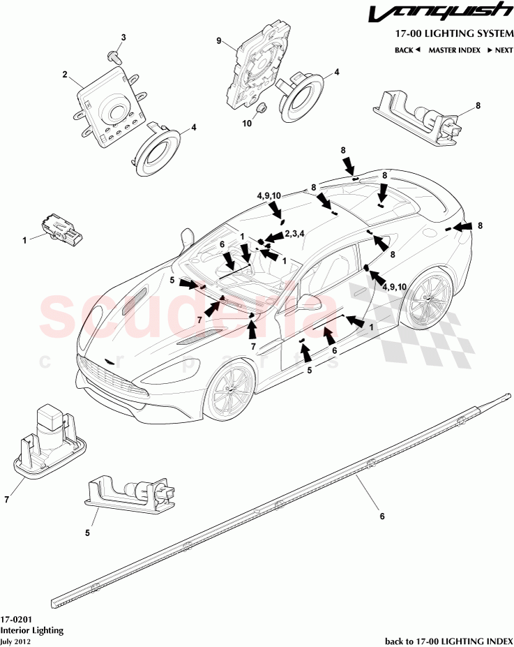 Interior Lighting of Aston Martin Aston Martin Vanquish (2012+)