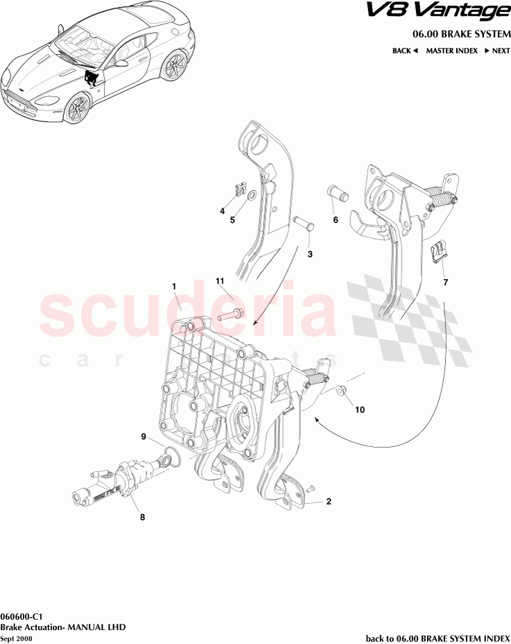 Brake Actuation (Manual) (LHD) of Aston Martin Aston Martin V8 Vantage