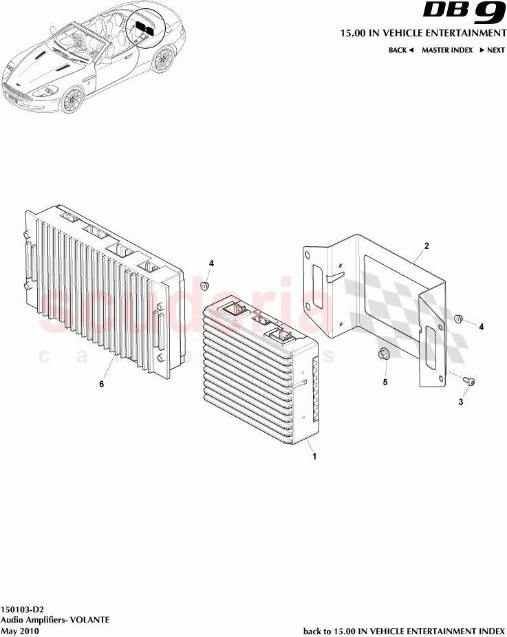 Audio Amplifiers (Volante) of Aston Martin Aston Martin DB9 (2004-2012)