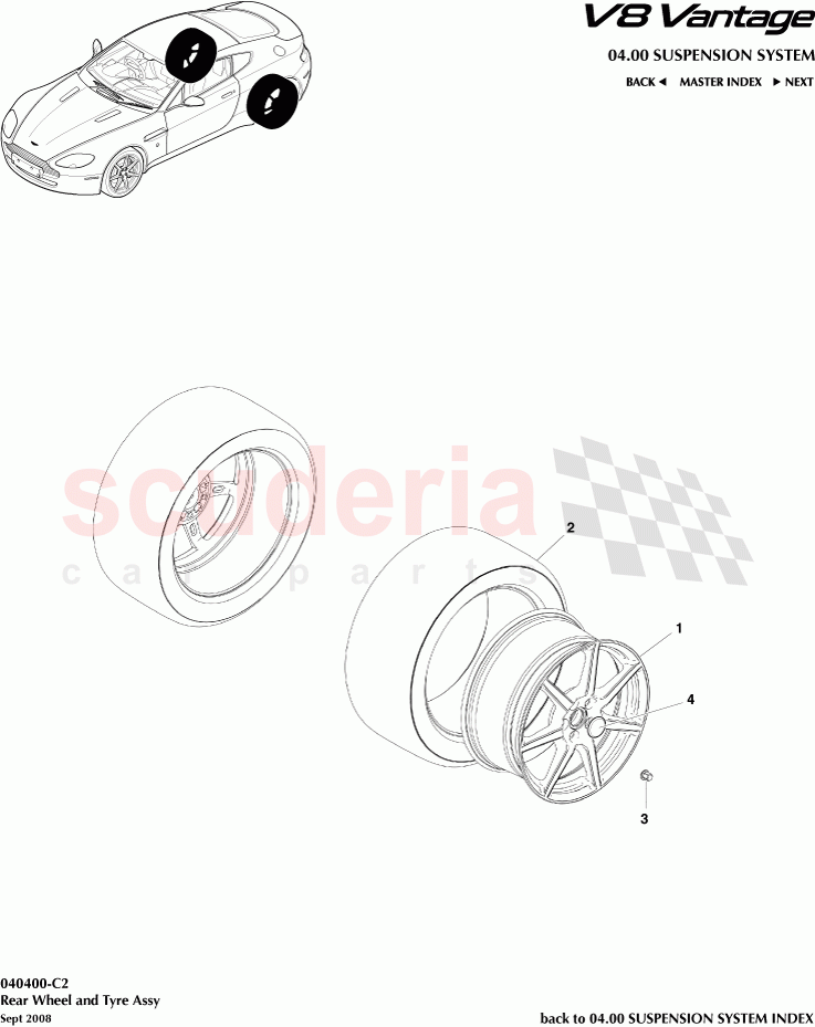 Rear Wheel and Tyre Assembly of Aston Martin Aston Martin V8 Vantage