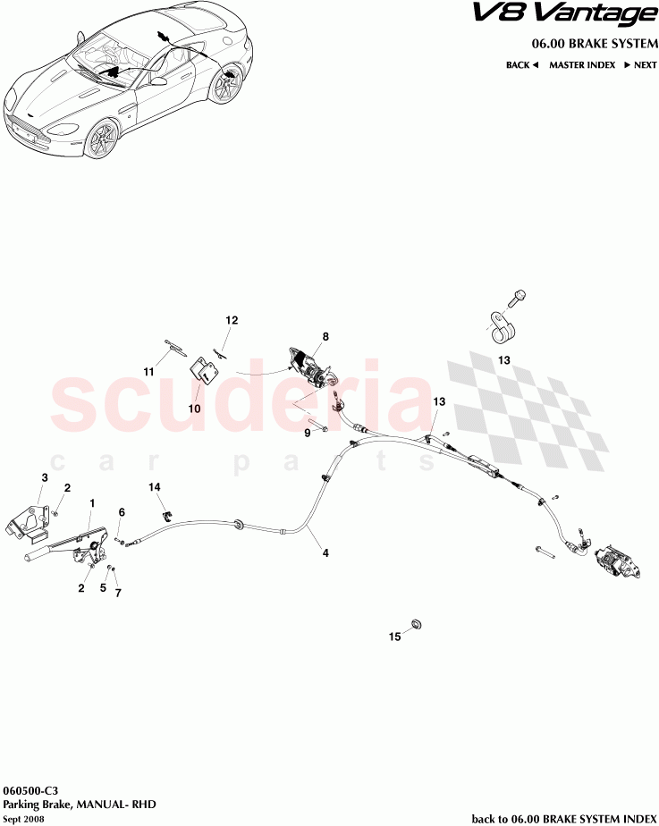 Parking Brake (Manual) (RHD) of Aston Martin Aston Martin V8 Vantage