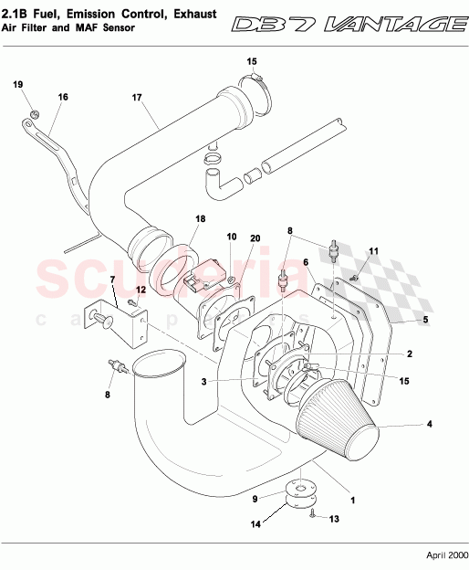 Air Filter and MAF Sensor of Aston Martin Aston Martin DB7 Vantage