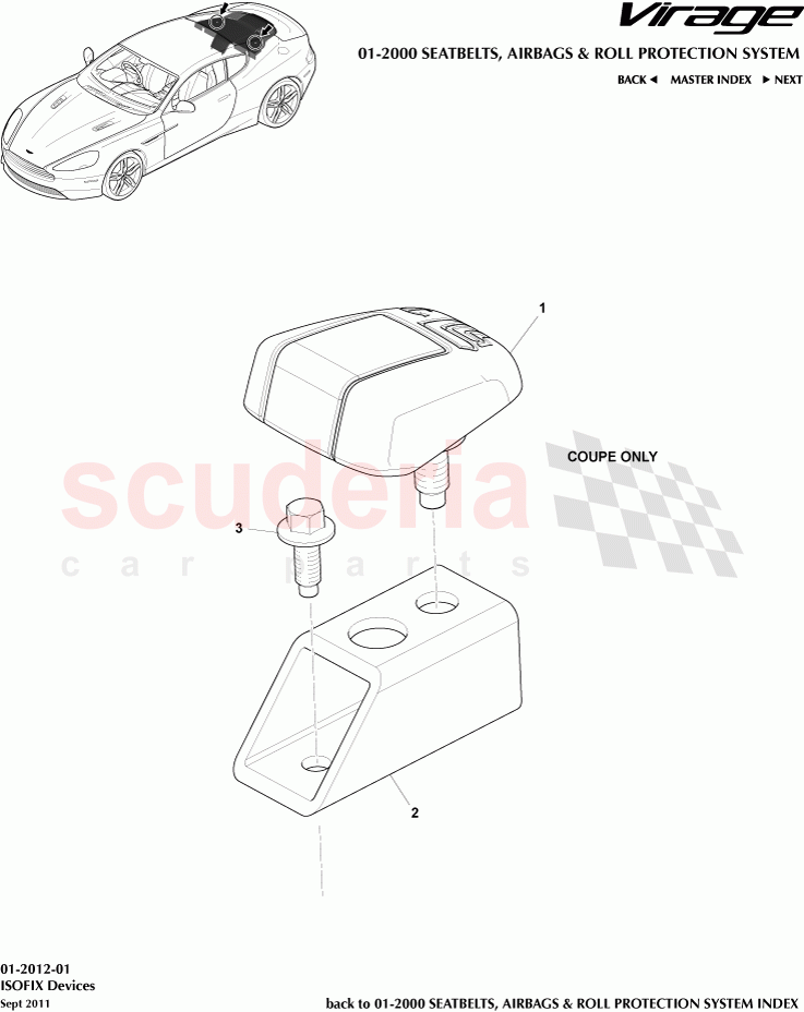 ISOFIX Devices of Aston Martin Aston Martin Virage