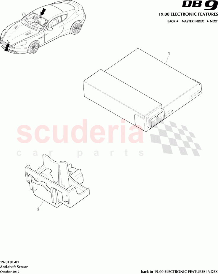 Anti-theft Sensor of Aston Martin Aston Martin DB9 (2013-2016)