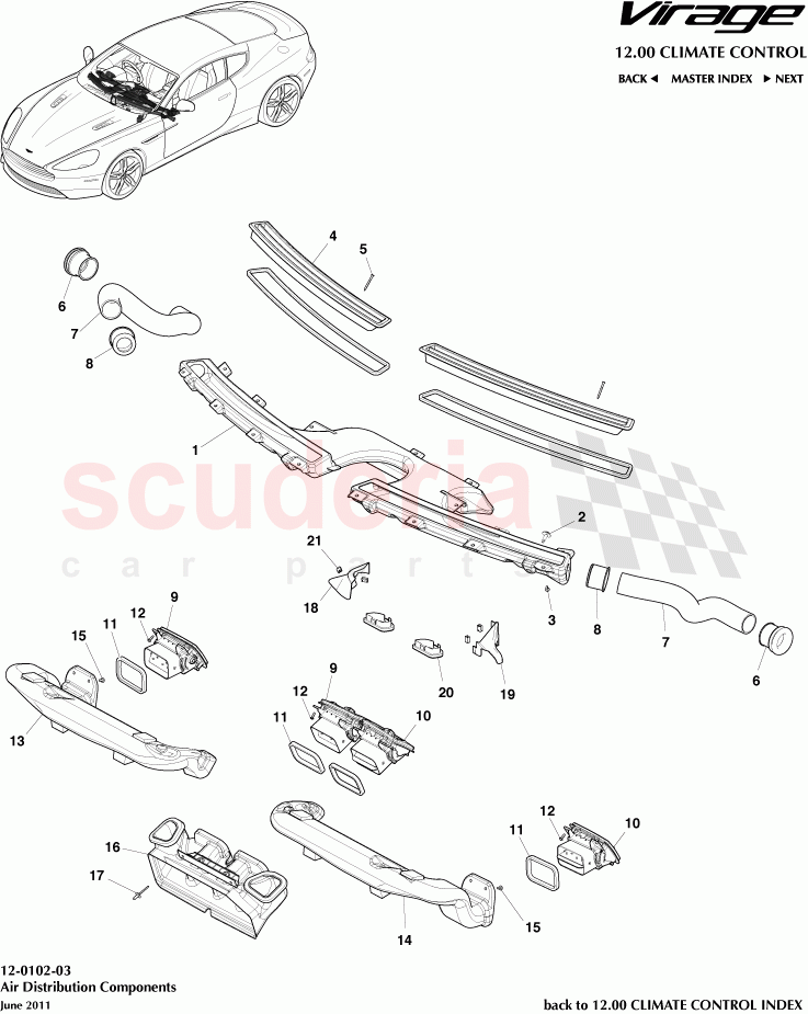 Air Distribution Components of Aston Martin Aston Martin Virage