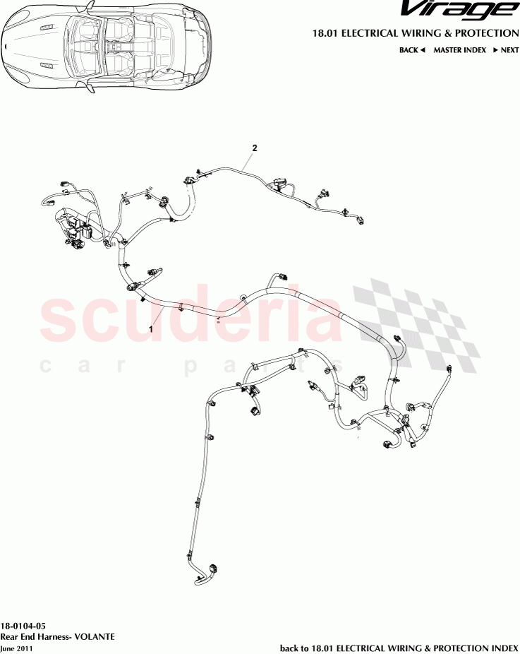 Rear End Harness (Volante) of Aston Martin Aston Martin Virage