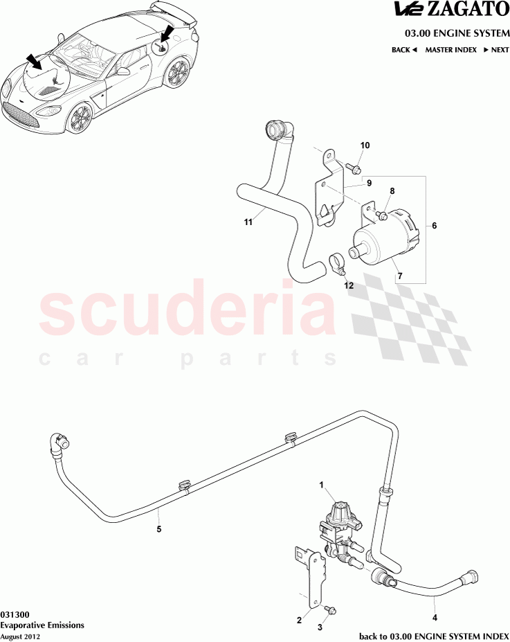 Evaporative Emissions of Aston Martin Aston Martin V12 Zagato