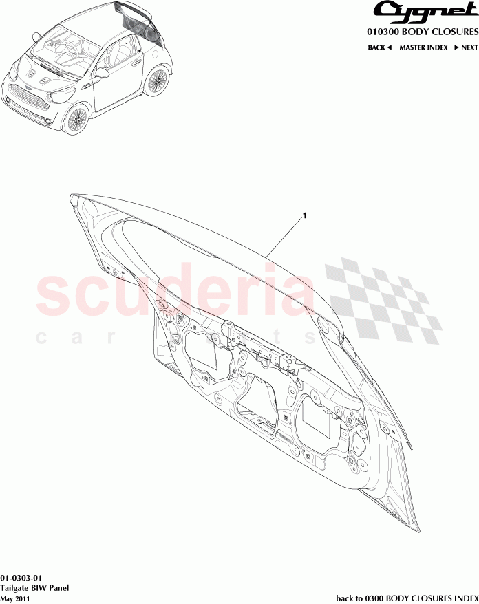 Tailgate BIW Panel of Aston Martin Aston Martin Cygnet