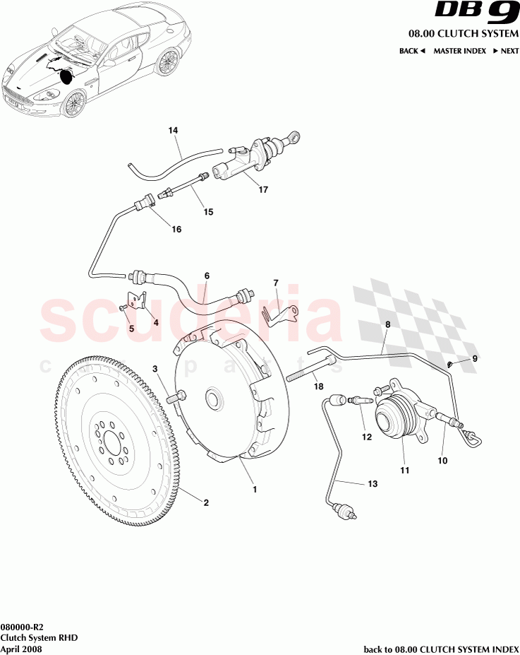 Clutch System (RHD) of Aston Martin Aston Martin DB9 (2004-2012)