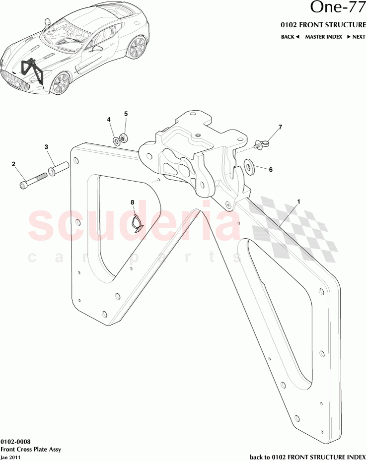 Front Cross Plate Assembly of Aston Martin Aston Martin One-77