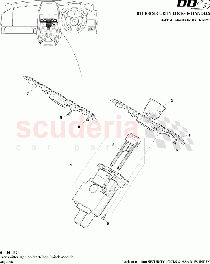 Transmitter Ignition Start / Stop Switch Module of Aston Martin Aston Martin DBS V12