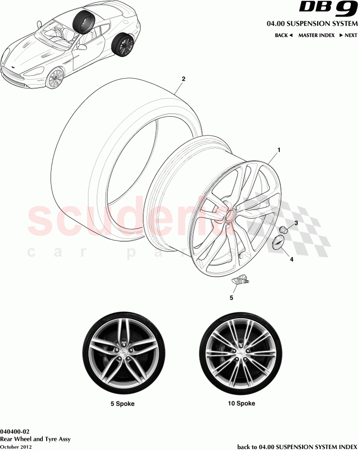 Rear Wheel and Tyre Assembly of Aston Martin Aston Martin DB9 (2013-2016)