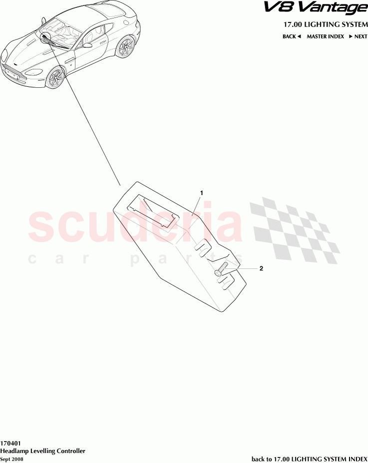 Headlamp Levelling Controller of Aston Martin Aston Martin V8 Vantage