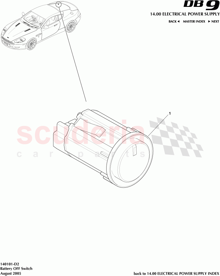 Battery Off Switch of Aston Martin Aston Martin DB9 (2004-2012)