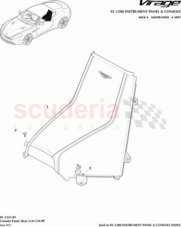 Console Panel, Rear 2+0 (Coupe) of Aston Martin Aston Martin Virage