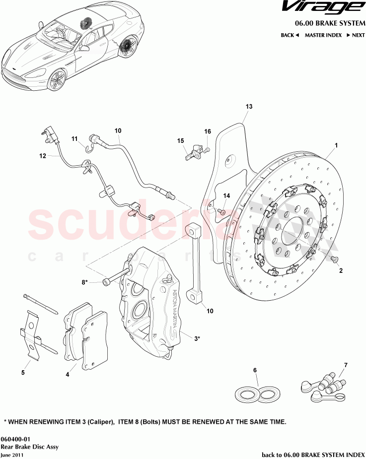 Rear Brake Disc Assembly of Aston Martin Aston Martin Virage